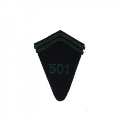 Sleeve tab of the 501st Combat Tank Regiment - dark green number, dark blue wool
