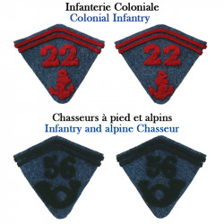 2 collar tabs Chasseur and Colony for second model greatcoat
