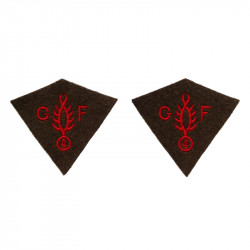 2 embroidered collar tabs for greatcoat model 1935 - frontier gard