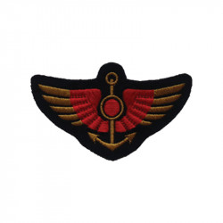 Aerostation arm badge embroidered on dark blue wool - NCO