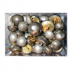 Half-spherical buttons in pewter