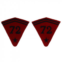2 entirely embroidered collar tabs for jacket model 1938 -72th Artillery Regiment (Cavalry Divisional)