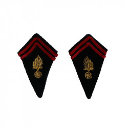 2 collar aiglon for greatcoat of Military Engineering in black velvet