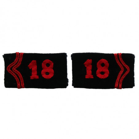 2 pattes de col non réglementaire pour vareuse en velours noir