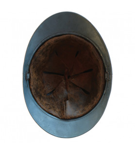 Intérieur 1er type pour casque Adrian modèle 1915 en cuir marron aspect vieilli dans son casque