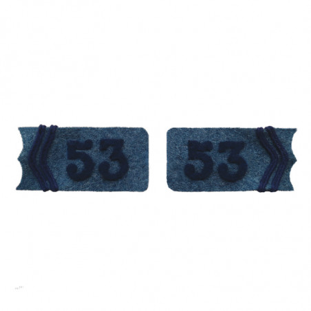 2 pattes de col pour capote premier modèle en drap bleu horizon 2