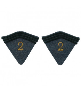 2 pattes de col aux numéros brodés pour capote second modèle en drap bleu horizon 1