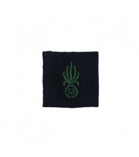Dark green embroidered Foreign Legion grenade with number