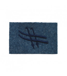 Insigne de spécialité brodé Skieur Jonquille sur drap de fond bleu foncé