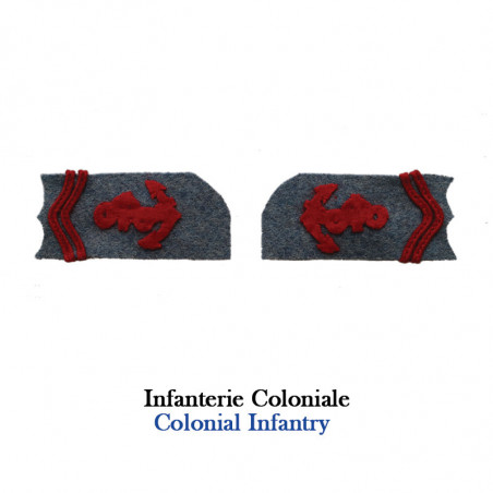2 collar tabs for jacket model 1915 Colony in horizon blue 1 background wool