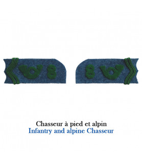 2 collar tabs for jacket model 1915 Colony in horizon blue 1 background wool