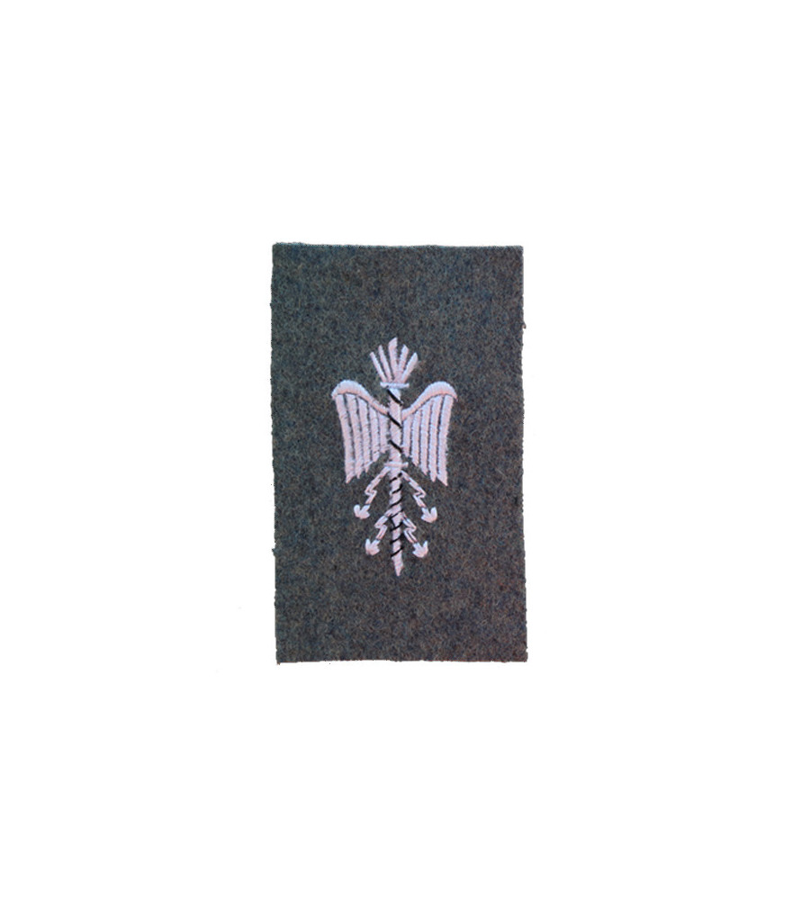 Insigne Foudre Ailé brodé de l'officier de l'État-Major brodé blanc sur drap de fond bleu horizon 1