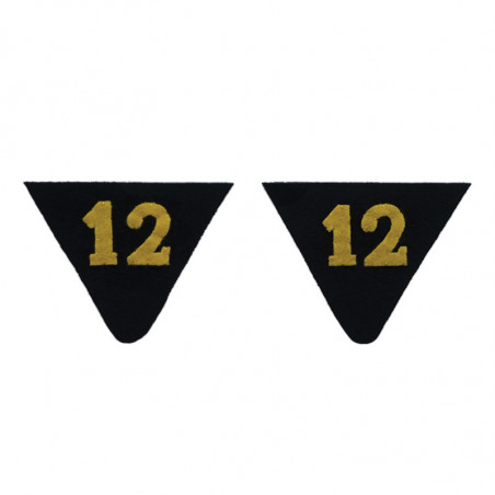 2 collar tabs for Dolman jacket model 1891in dark blue background wool