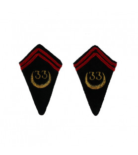 2 collar aiglon for greatcoat of Military Engineering in black velvet