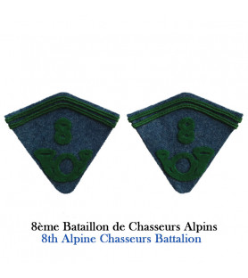 2 pattes de col pour capote second modèle Chasseur en drap de fond bleu horizon 2