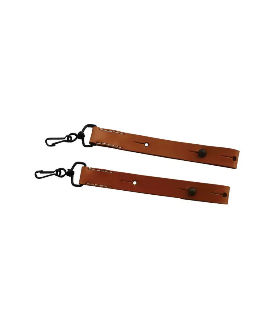 2 short straps for 2 liters can model 1935 in tan leather