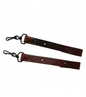 2 sangles courtes pour bidon de 2 litres modèle 1935 en cuir fauve