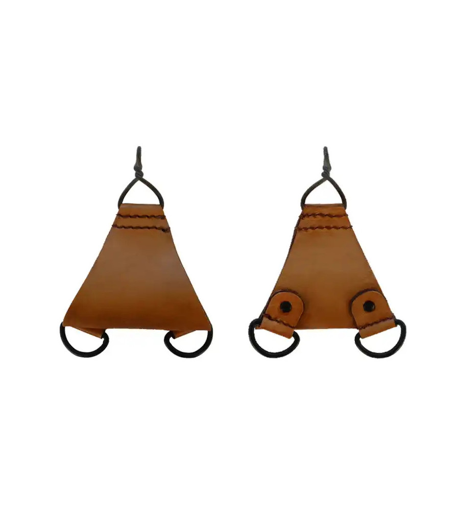 Triangle de suspension (passant trapézoïdal) modèle 1935 en cuir fauve