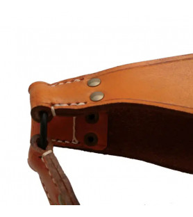 Bretelles de suspension modèle 1892 1914 en cuir fauve - anneau