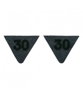 2 pattes de col pour veste Dolman modèle 1891 en drap de fond bleu foncé