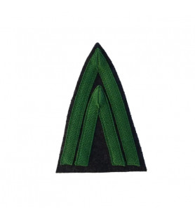 Grade en pointe avec 2 galons cul de dé vert foncé sur drap de fond gris de fer bleuté (Caporal)