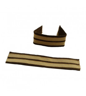 2 passants d'épaule avec grade pour lieutenant sur drap de fond kaki France 1940