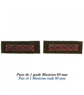 Paire de 1 grade de musicien 40 mm de largeur en drap de fond bleu horizon