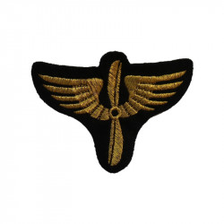 Aviation arm badge embroidered on dark blue wool - officer